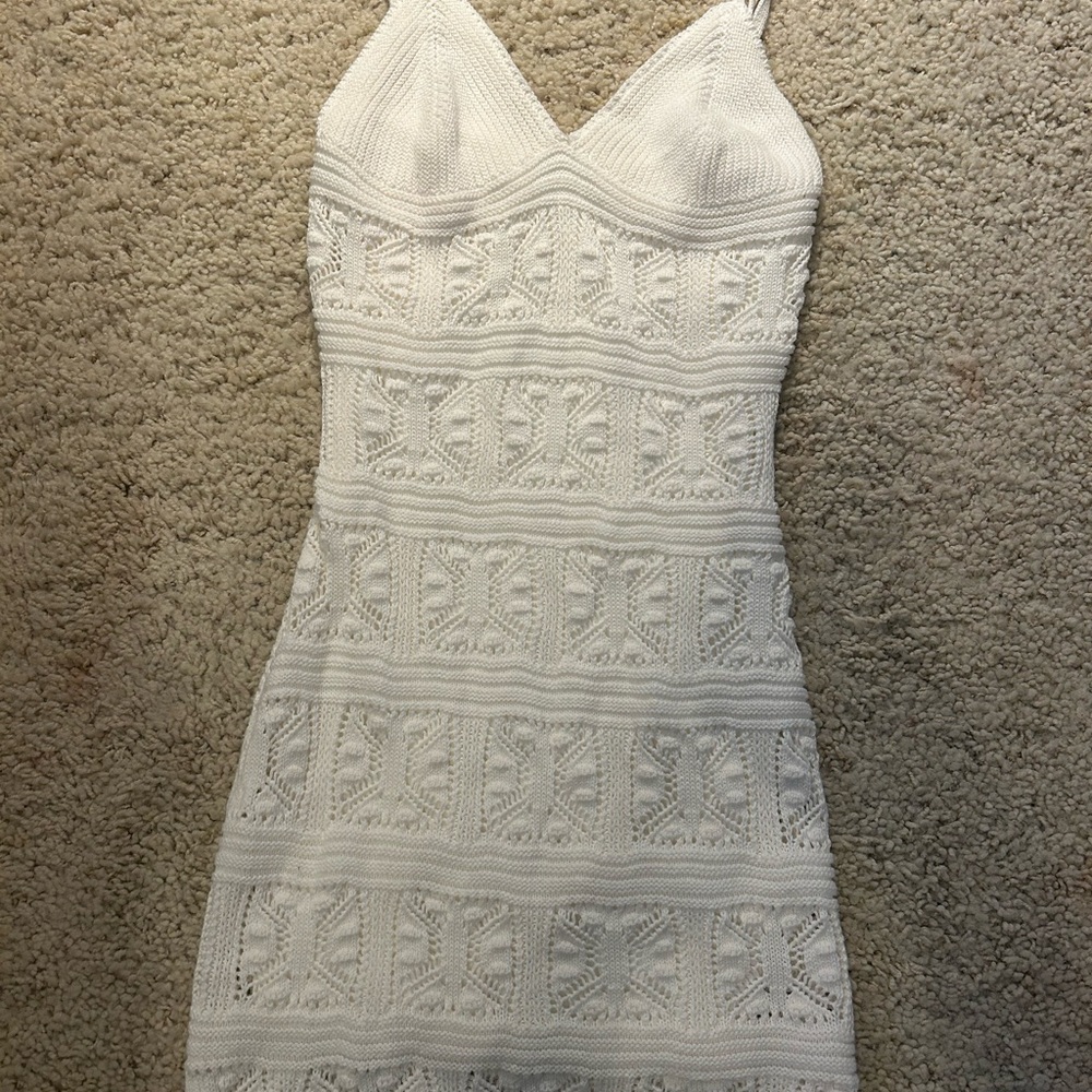 White Crochet Dress